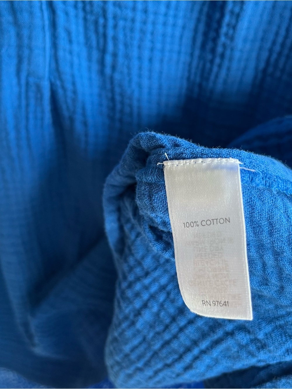 J Jill Gauze Blouse Bright Royal Blue Sz Med Women’s EUC 3/4 Sleeve - Picture 3 of 4